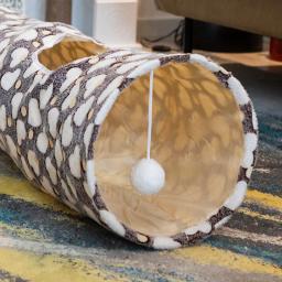 Túnel de gato dobrável Tubo com bola, cama de gatos luminosa, brinquedo longo, treinamento Puzzle, exercício Coelhos - Image 4