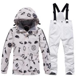 Fato de neve infantil, conjuntos de roupas snowboard, roupa exterior, casaco e calças de esqui, fantasias infantis, moda menino e menina - Image 6