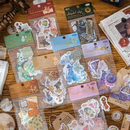 Papelaria Dourada Kawaii Adesivos, Sonho Velho Diário Decorativo, Mobile Scrapbooking, Artesanato DIY, 40Pcs por lote - Image 1