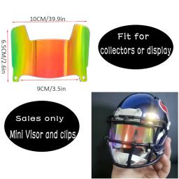 Universal Rugby capacete ornamentos, viseira com clipe, futebol americano, NFL, Mini modelo, viseira, Rugby Eye Shield, substituível, 1, 4 - Image 5