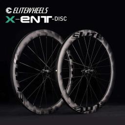 Elitewheels ent x weave rodado de carbono, rodas de freio a disco de estrada, sem câmara de ar, compatível com aro de ciclismo, bloqueio central ou cubo de bloqueio de 6 parafusos - Image 1