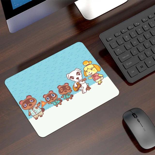 Mouse Pad Gamer Antiderrapante Pequeno em PU à Prova d'Água e Antirrisco - Animal Crossing: Novos Horizontes para Laptop e Desktop