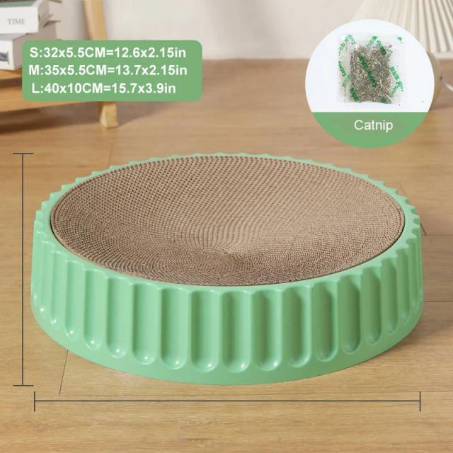 Almofada Arranhadora Redonda para Gatos em Papelão Ondulado - Ideal para Moer as Garras e Proteger Seus Móveis