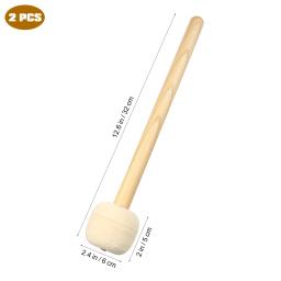 2 Pcs Lã Sentiu Baqueta Bumbo Baquetas Banda Marcial Banda Marchando Baquetas de Tambor Marretas Tambor Percussão - Image 6