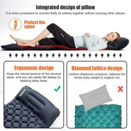 PACOONE-Colchão de Ar Ultraleve com Travesseiros, Outdoor Camping Dormir Pad, Dobrável Sleep Mat, Colchão de Praia, Viagem e Caminhadas Mat, Novo - Image 4