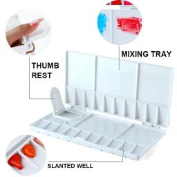 25 poços que dobram a caixa compacta da paleta da pintura com tampa para a cor da pintura que mistura ferramentas fontes da arte - Image 3