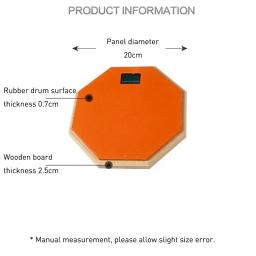 Silent Drum Pad para instrumento de percussão, Haltere de borracha e madeira, Pad para treinamento prático, Mudo Drum Acessórios - Image 6
