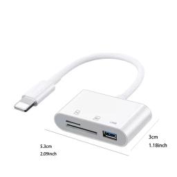 Adaptador de câmera USB 3 em 1 para iPhone tipo C para cartão SD e TF, compatível com iPhone e iPad, leitor de cartão e chave de segurança USB - Image 6