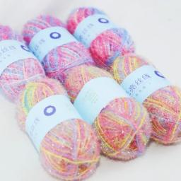 Linha do poliéster do brilho DIY, Fio De Vidro, Fio De Lã, Seda Brilhante, Suprimentos De Toalha De Lavagem De Louça, 50g, 100% - Image 1