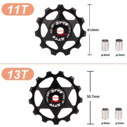 ZTTO-Polia de aço do rolamento para bicicleta MTB, roda de Jockey do desviador traseiro, AL7075, CNC Road Bike Guide Roller Idler, 11T, 13T, 4mm, 5mm, 6mm - Image 2
