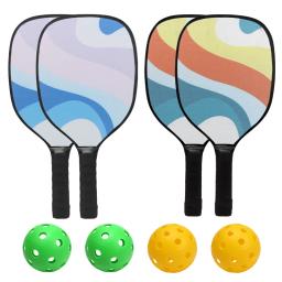 Conjunto de raquete de tênis com 4 bolas, madeira maciça, para esportes ao ar livre, praia, treinamento, 1 conjunto - Image 3