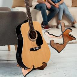Suporte de guitarra de madeira universal Suporte de guitarra portátil Display de piso de corda Rack de instrumentos para elétrico acústico, estilo X-Frame - Image 3