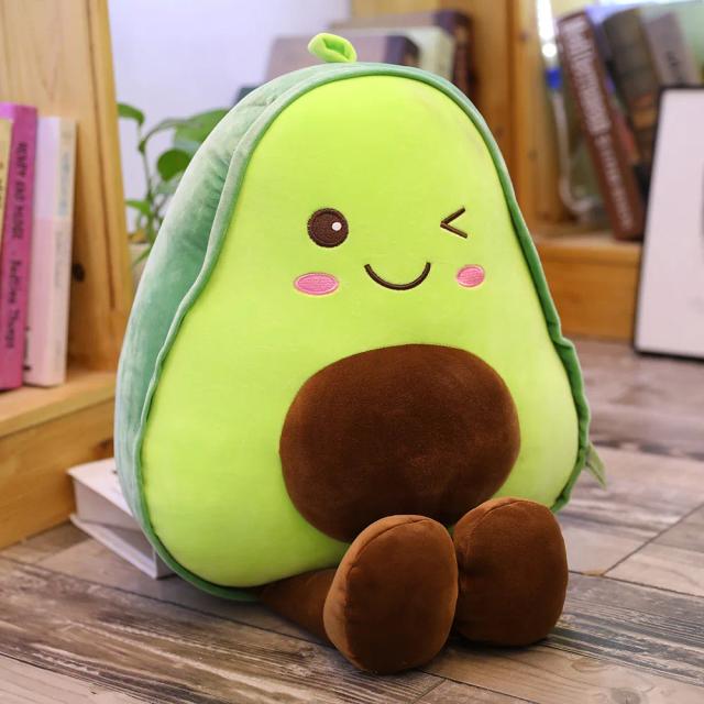 Novo bonito abacate brinquedo de pelúcia boneca travesseiro de dormir das crianças grande boneca presente do feriado kawaii criativo frutas pano boneca almofada
