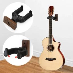 Suporte de parede de madeira, suporte antiderrapante para guitarra, cabide universal para guitarra elétrica, cavaquinho, baixo - Image 2