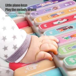 Brinquedo de bateria com instrumentos musicais, luzes de microfone, teclado piano, aprendizagem precoce, brinquedos educativos para crianças, menina de 3 anos - Image 3