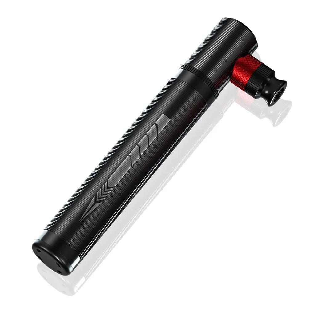 Bomba de bicicleta portátil com agulha, Inflator pneu Mountain Bike, válvula dupla antiderrapante retrátil, bombas de ciclismo, preto - Image 1
