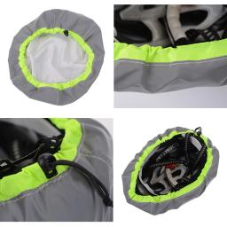 Bicicleta da bicicleta capacete capa ciclismo à prova dwaterproof água reflexivo capacete capa de ajuste elástico fivela acessórios ciclismo ao ar livre - Image 3