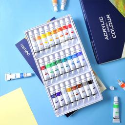 Conjunto de Tintas Acrílicas Deli-Não Tóxicas para Iniciantes e Artistas Profissionais, Suprimentos de Pintura, 12ml, 12 24 Cores - Image 5