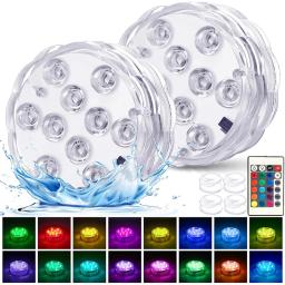 O rgb do controlo a distância conduziu a lâmpada subaquática, 10led, subaquático, peixes, barco, carro, vaso, aquário, decorativo - Image 1
