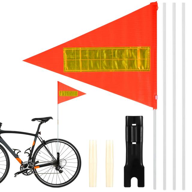Bandeira Refletiva de PVC para Crianças - Sinalização de Segurança para Bicicletas e Trailers ao Ar Livre