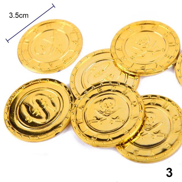 Moedas de Ouro Pirata para Halloween: 50 Peças de Tesouro, Crânios e Acessórios de Cosplay