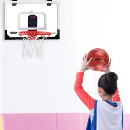 Indoor Basketball Hoop Set com placar eletrônico, brinquedo esportivo, quarto cestas de basquete, bola líquida presentes para crianças, meninos, adolescentes - Image 5