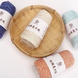 Fios de algodão puro com lantejoulas, fios tecidos à mão para crochê e bordados para tricô diy - Image 3