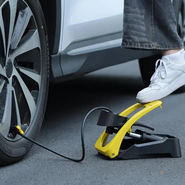 Bomba de Pé para Bicicleta com Medidor de Pressão - Ideal para Pneus e Bolas de Exercício