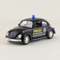 Volkswagen besouro polícia carro, clássico modelo de carro liga, brinquedo do metal, miniatura x7 escala, 1:32, 1:32 - Image 1