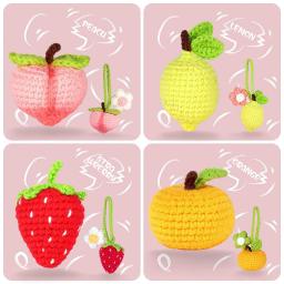 Kit de tricô Crochet para iniciantes e adultos, forma bonito, frutas, artesanato inacabado, iniciantes com instruções passo a passo - Image 3
