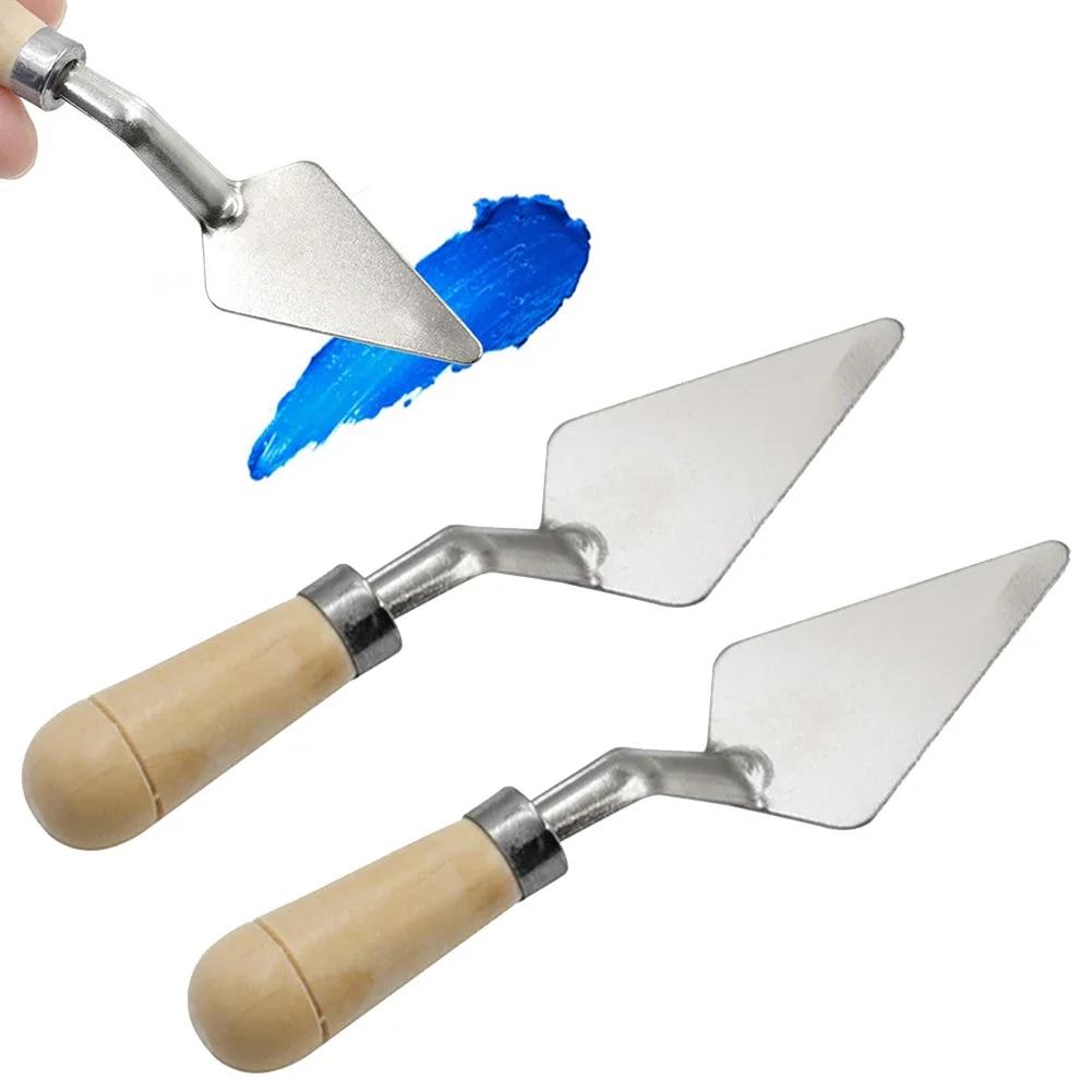 2 pçs raspador faca cortador paleta mistura de óleo pintor ferramenta pintura pigmento textura artista raspador cortador espátula pintor ferramentas pintura - Image 1