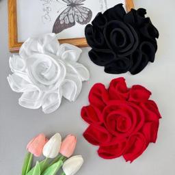 Broches de flores grandes para mulheres, alfinetes de lapela corsage, jóias para festa de casamento, acessórios, moda - Image 1