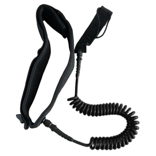 Leash de Segurança Coiled para Surf - Elástico até 10 Pés, Ajustável e Ideal para Iniciantes e Prática Segura