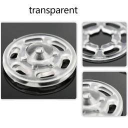 30 pares de botões de pressão de plástico, botões transparentes, fixadores de pressão de costura invisíveis para camisa diy, roupas, costura 7/10/13/15/18mm - Image 3