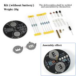 Eletrônico Desktop LED giroscópio giratório Kit, placas PCB, luz intermitente, placa de circuito para solda prática e treinamento, DIY - Image 6