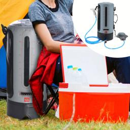 Chuveiro solar 12l portátil acampamento saco de chuveiro solar à prova dwaterproof água com pressão pé bomba e chuveiro bico para praia - Image 3