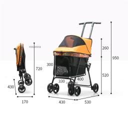 Moderno carrinho de estimação leve dobrável gatos cães suprimentos para animais de estimação caminhada o gato do cão 4 rodas carrinho de viagem ao ar livre portátil trole - Image 6