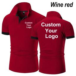 Camisa polo casual slim fit masculina, tops esportivos, impressão personalizada, personalizado seu logotipo, algodão, verão - Image 4