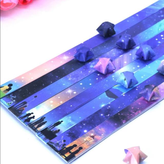 Tiras de Papel Coloridas para Decoração Criativa: Dobramentos em Origami, Estrelas e Desenhos Animados - Conjunto com 130 Folhas