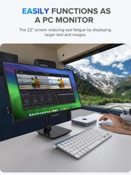 UPERFECT UMAx 22 Tela de computador Monitor de 22 polegadas 2K 1440P Tela 100% sRGB IPS com VESA e suporte de ajuste para laptop PC Mac Phone PS5 Switch XBOX ONE Steam Deck Console de jogos - Image 3