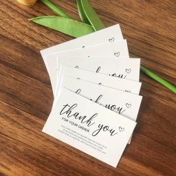 Obrigado cartão para pequenas empresas, cartões de papel para decoração, feito à mão com amor, presente para festa de casamento, 50PCs - Image 4