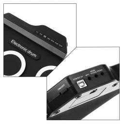 2022new dobrável rolo de mão silicone usb tambor eletrônico portátil prática tambores almofada kit com baquetas sustentar pedal - Image 3