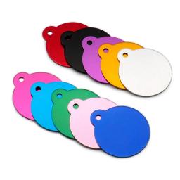Placa de pingente redonda para animal de estimação, venda por atacado, 20 peças de etiquetas para pet, cão, gato, identificação, telefone de alumínio, suprimentos para telefone - Image 4