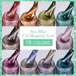 Nascido bonito hortelã cor verde gato gel magnético unha polonês brilho brilho gel varnis semi permanente 10ml para verão manicure diy - Image 2
