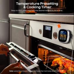Digital Remote Sem Fio Food Cozinha Forno Termômetro, Sonda para churrasco Grill Forno, Temporizador de carne, Definir manualmente - Image 5