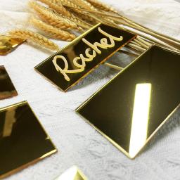 10/20/50 pçs cartão de lugar de mesa acrílico dourado para festa de casamento cartões de assento sinal nomes de convidados tag convite festa decoração diy - Image 5