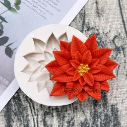 Silicone Sugarcraft Mold of Christmas Flower, Ferramentas De Resina, Cupcake Baking Mould, Fondant Bolo, Ferramentas De Decoração, Poinsétia - Image 4