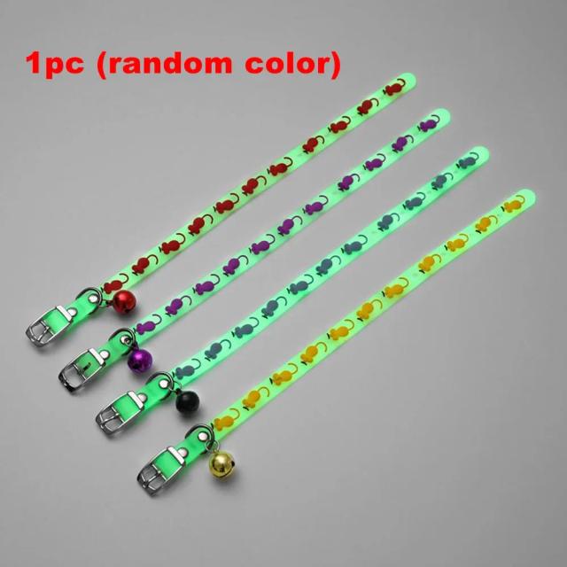 Coleiras Luminescentes para Gatos e Cachorros com Campainha - Ajustáveis e Brilhantes para Pequenos Animais