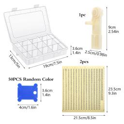 Conjunto organizador de rosca bordado, Caixa de armazenamento com bobina, Number Stickers for Sewing Embroidery - Image 2