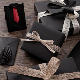 Rolo de papel kraft preto para embrulho, embalagem em movimento, ambiental, pintura, bricolage, flores e presentes - Image 4